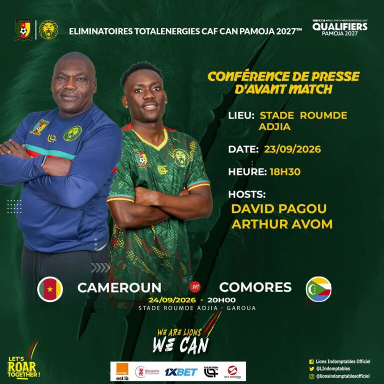 ELIMINATOIRE DE LA COUPE D&rsquo;AFRIQUE DES NATIONS 2027: Le selectionneur David Pagou sera face à la presse.