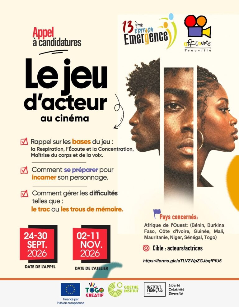 Cinéma  : APPEL À CANDIDATURES | ATELIER « LE JEU D&rsquo;ACTEUR AU CINÉMA »