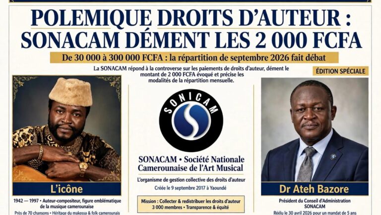 SONACAM : Guerre de communication autour des droits d&rsquo;Eboa Lotin