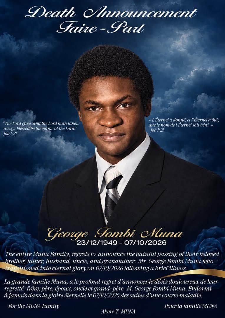 Disparition: M. George Fombi Muna n&rsquo;est plus !